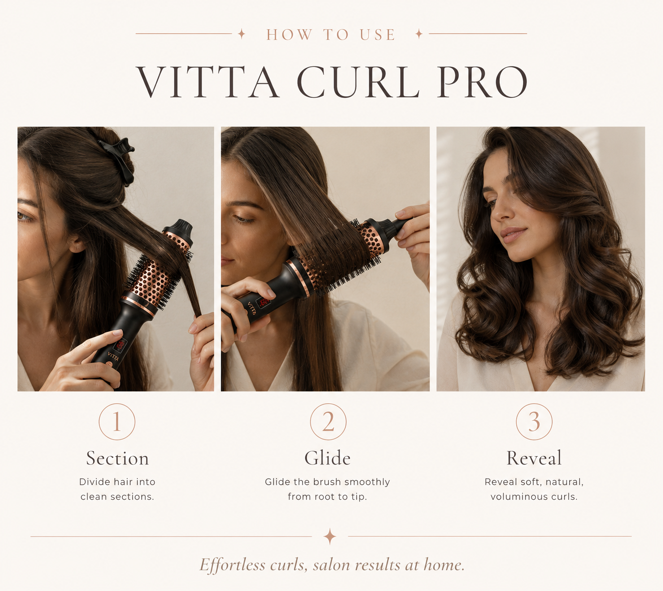 VITTA Curl Pro™ | 3-in-1 Ionic Ceramic Curling & Volumizing Brush
