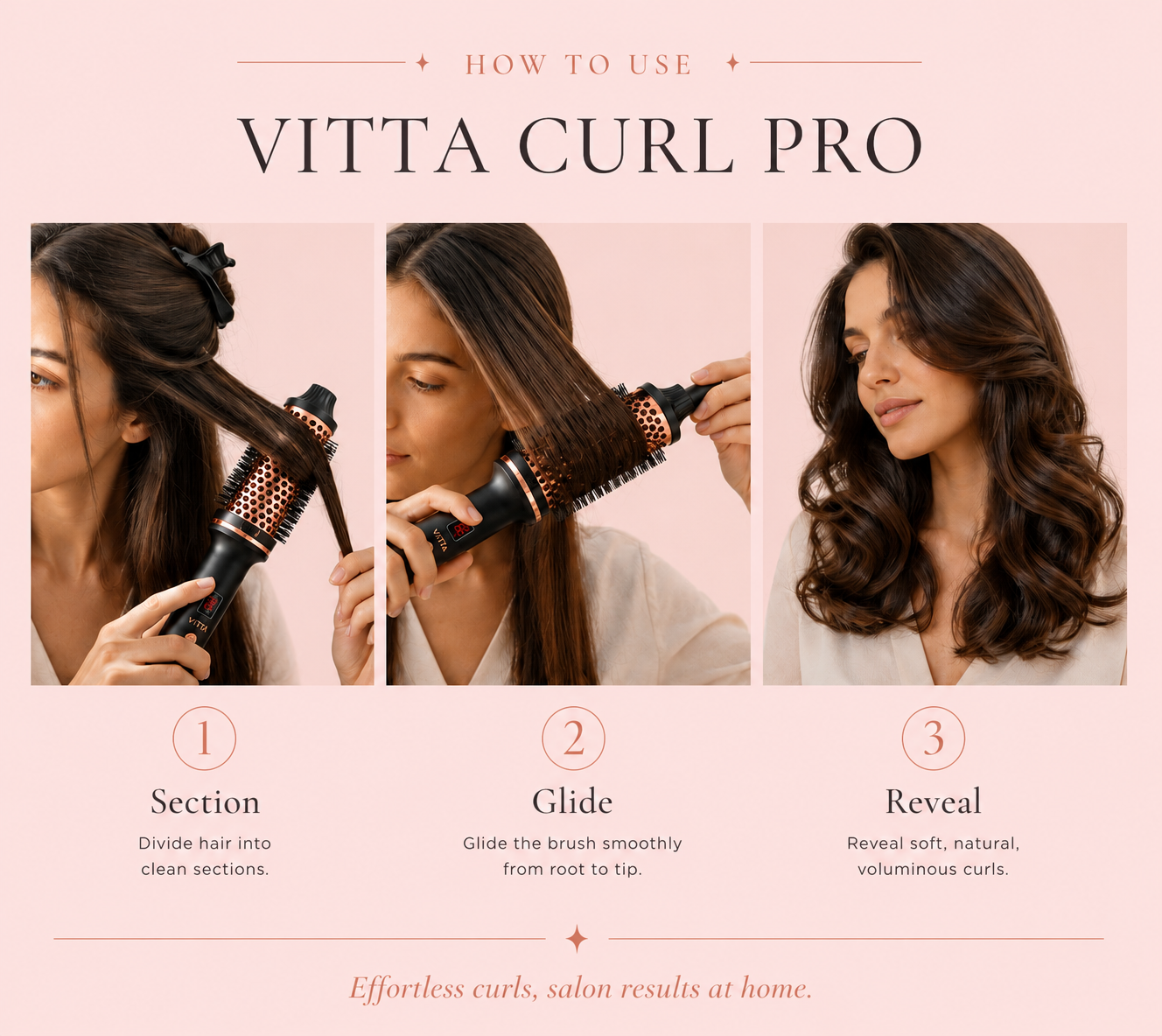 VITTA Curl Pro™ | 3-in-1 Ionic Ceramic Curling & Volumizing Brush